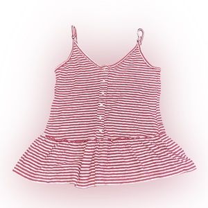 ABERCROMBIE & FITCH RED AND WHITE STRIPED BUTTON TANK TOP // SIZE XS❤️